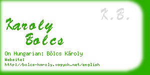 karoly bolcs business card
